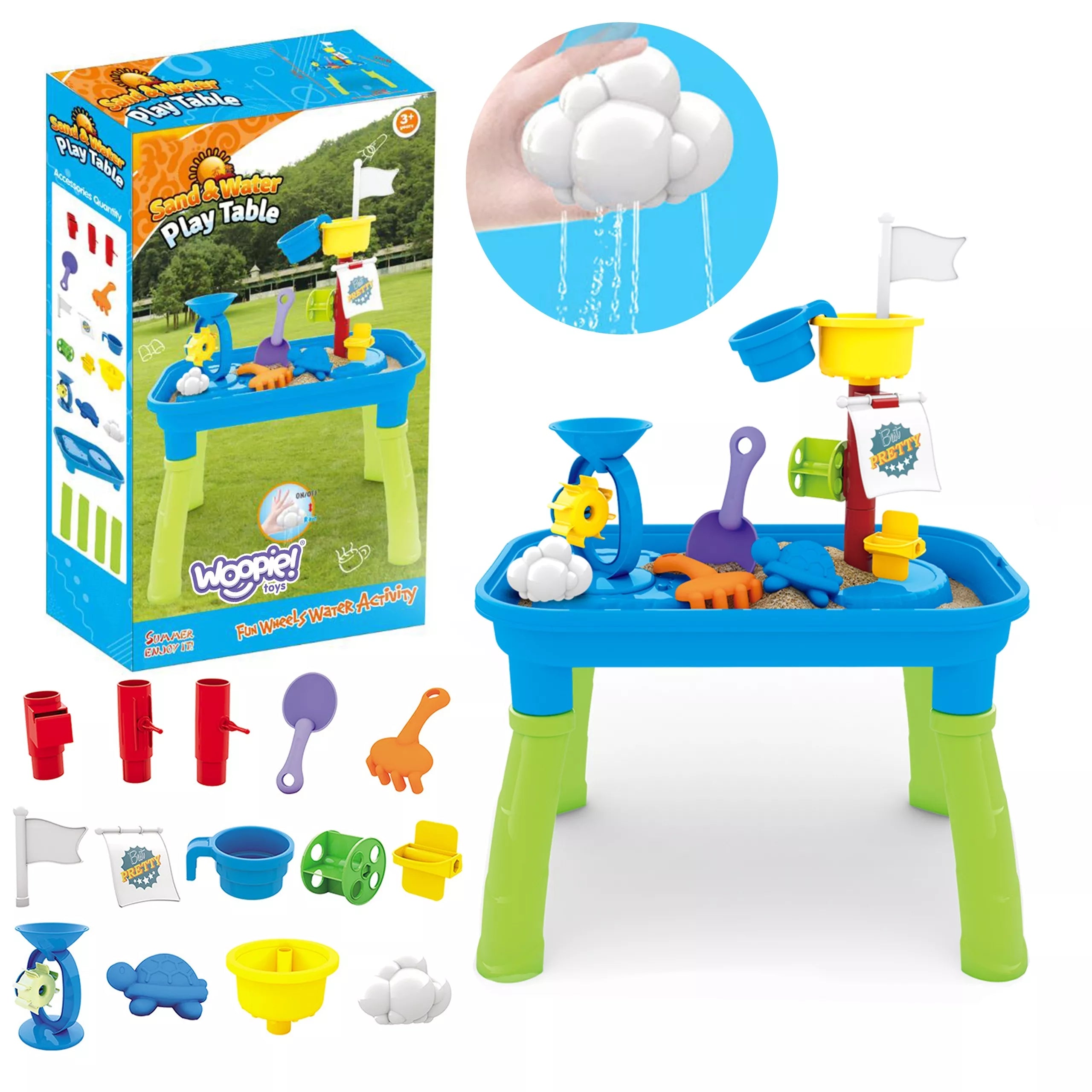 WOOPIE vandens staliukas 2in1 smėlio dėžė Piratų laivas 6 vnt